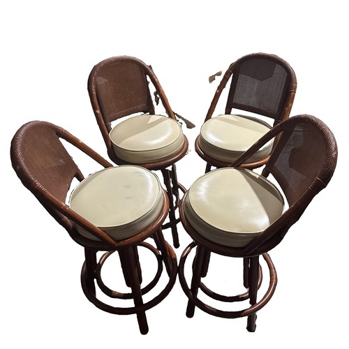 Vintage rattan bamboo swivel - vintage,