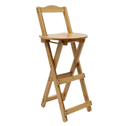 Portable folding bamboo stool - bamboo,